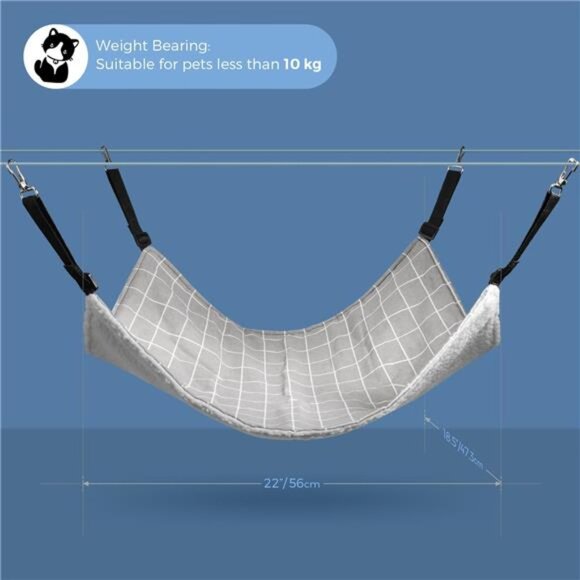 Reversible Cat Hammock, Breathable Pet Cage Hammock with Adjustable Straps - Picture 9 of 14